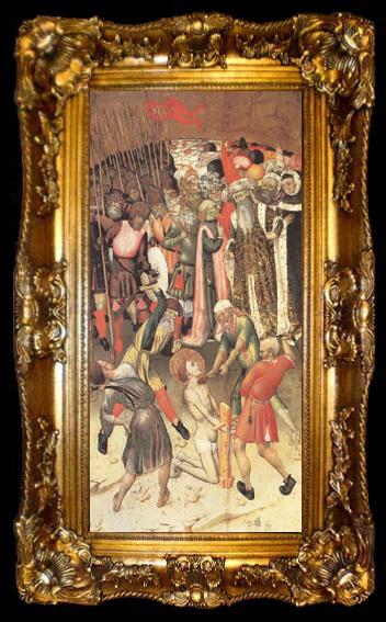 framed  MARTORELL, Bernat (Bernardo) Two Scenes from the Legend of ST.George The Flagellation The Saint Dragged through the City (mk05), ta009-2